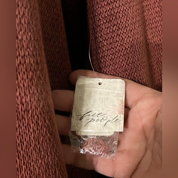 NWT Free People Chamomile Oversized Boho Sweater Cardigan Washed Acorn Large - Picture 10 of 14